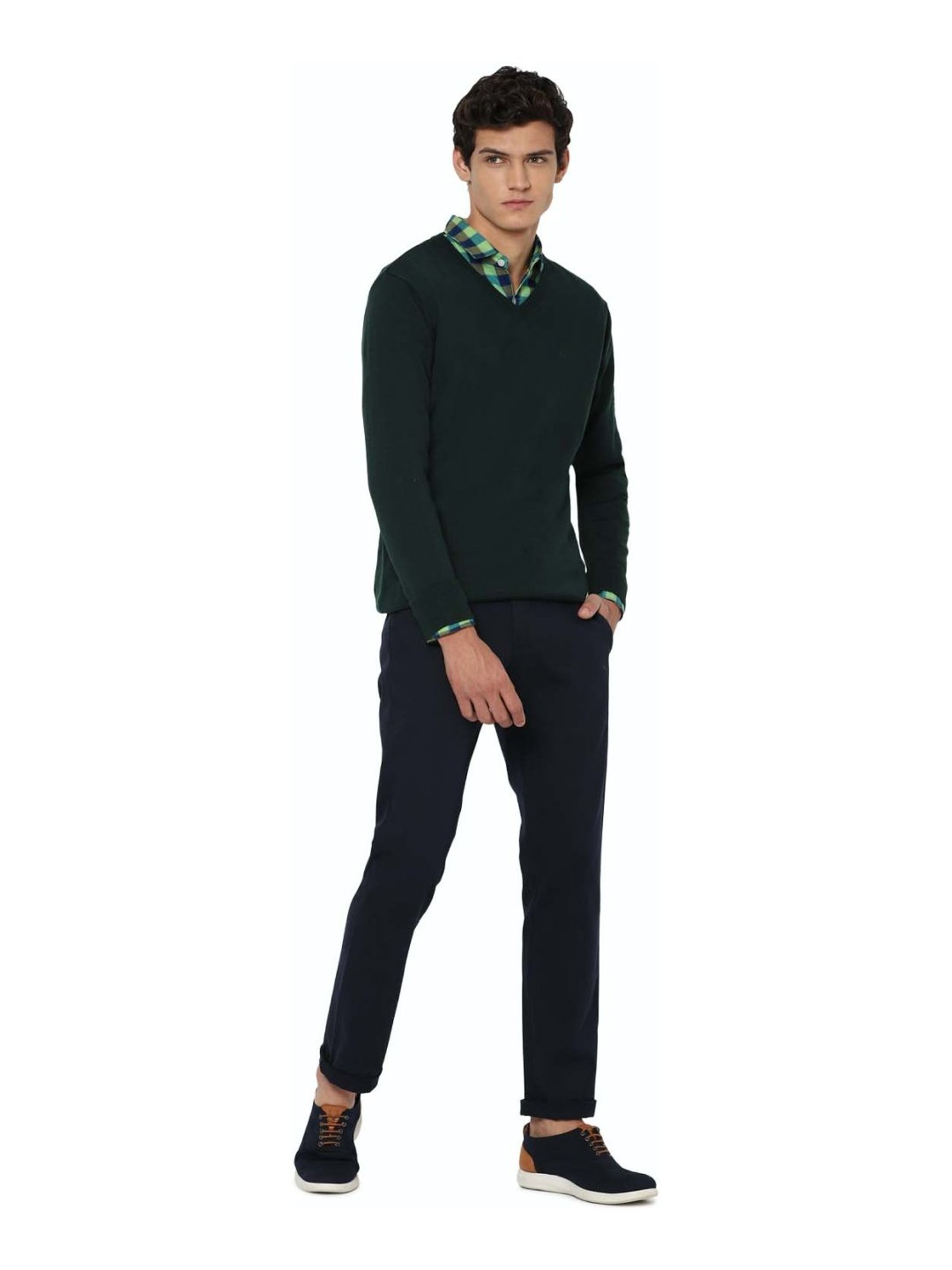 Allen Solly Green Regular Fit Sweater