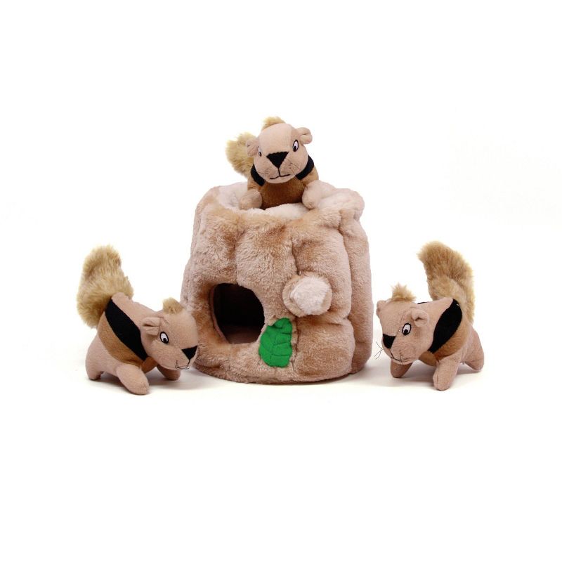 Outward Hound Hide-A-Squirrel Puzzle Plush Dog Toy - M