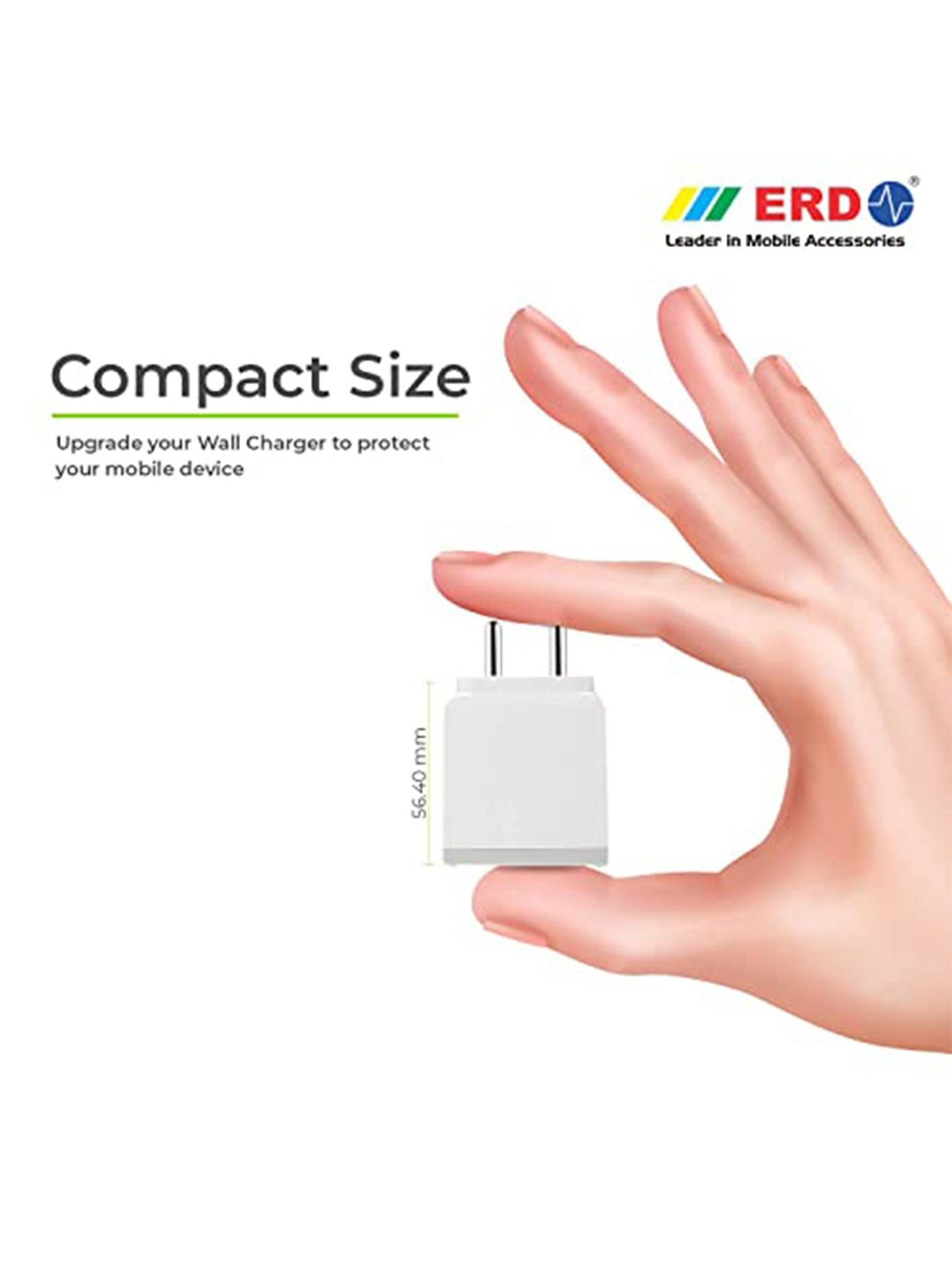 ERD TC-45 Mobile Phone Charger Adapter with Micro USB Cable (White)