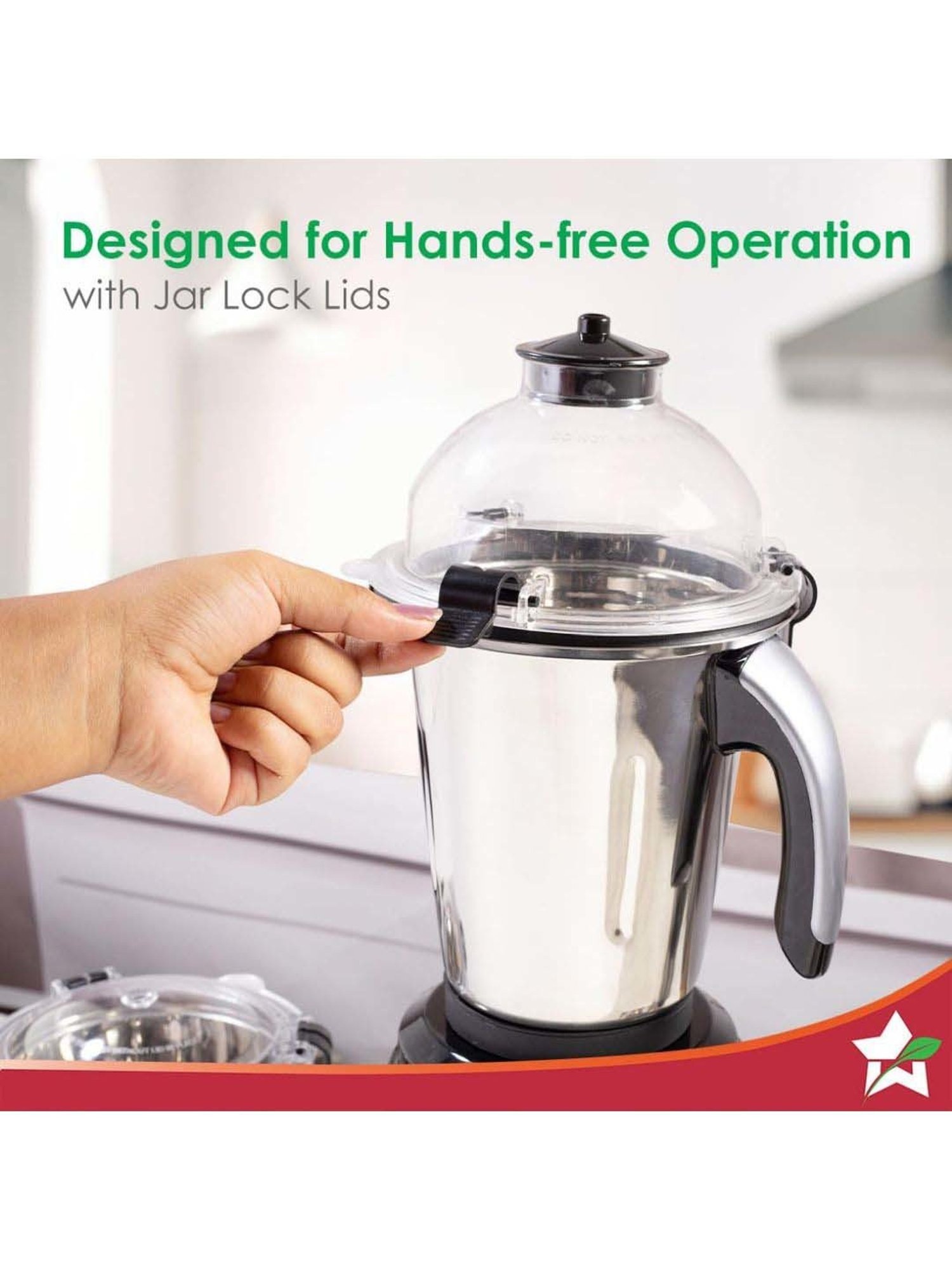 Wonderchef Galaxy 1000W Mixer Grinder with 100% Copper Motor & 4 Stainless Steel Jars (Black & Grey)