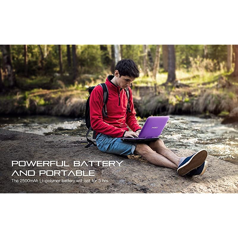 125 Portable DVD Player with HD Swivel Screen 5 Hours Builtin Rechargeable Battery Region Free Support USBSD Card 35mm Audio Jack Remote Control Resume Playback Purple