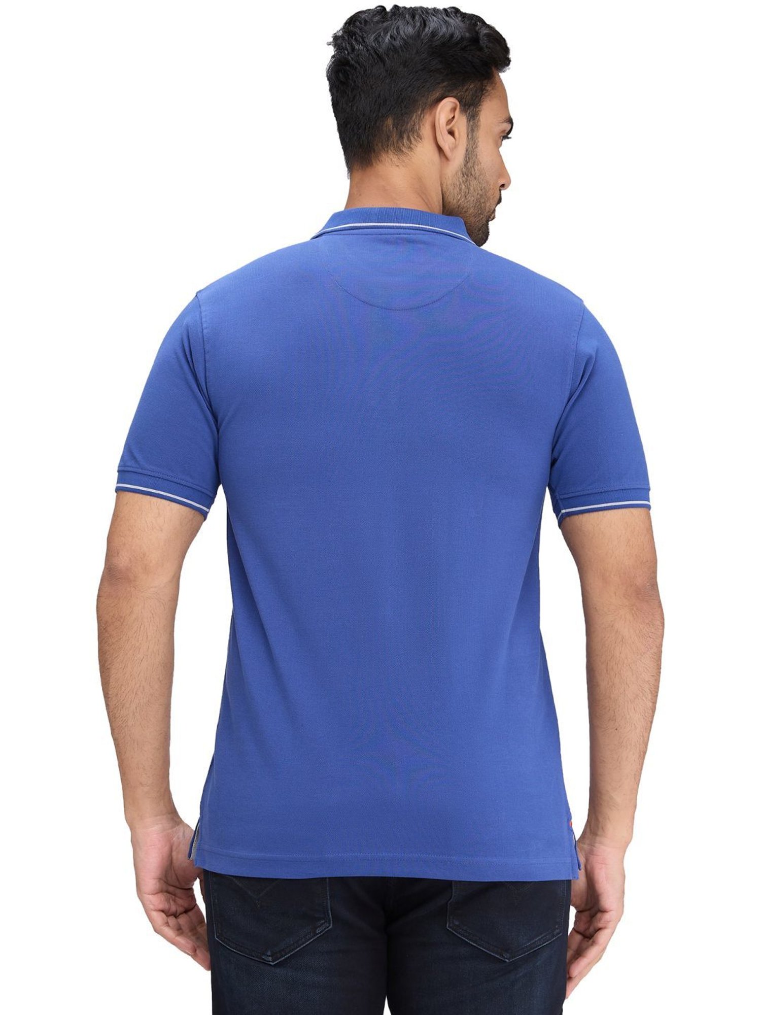 Raymond Blue Slim Fit Polo T-Shirt