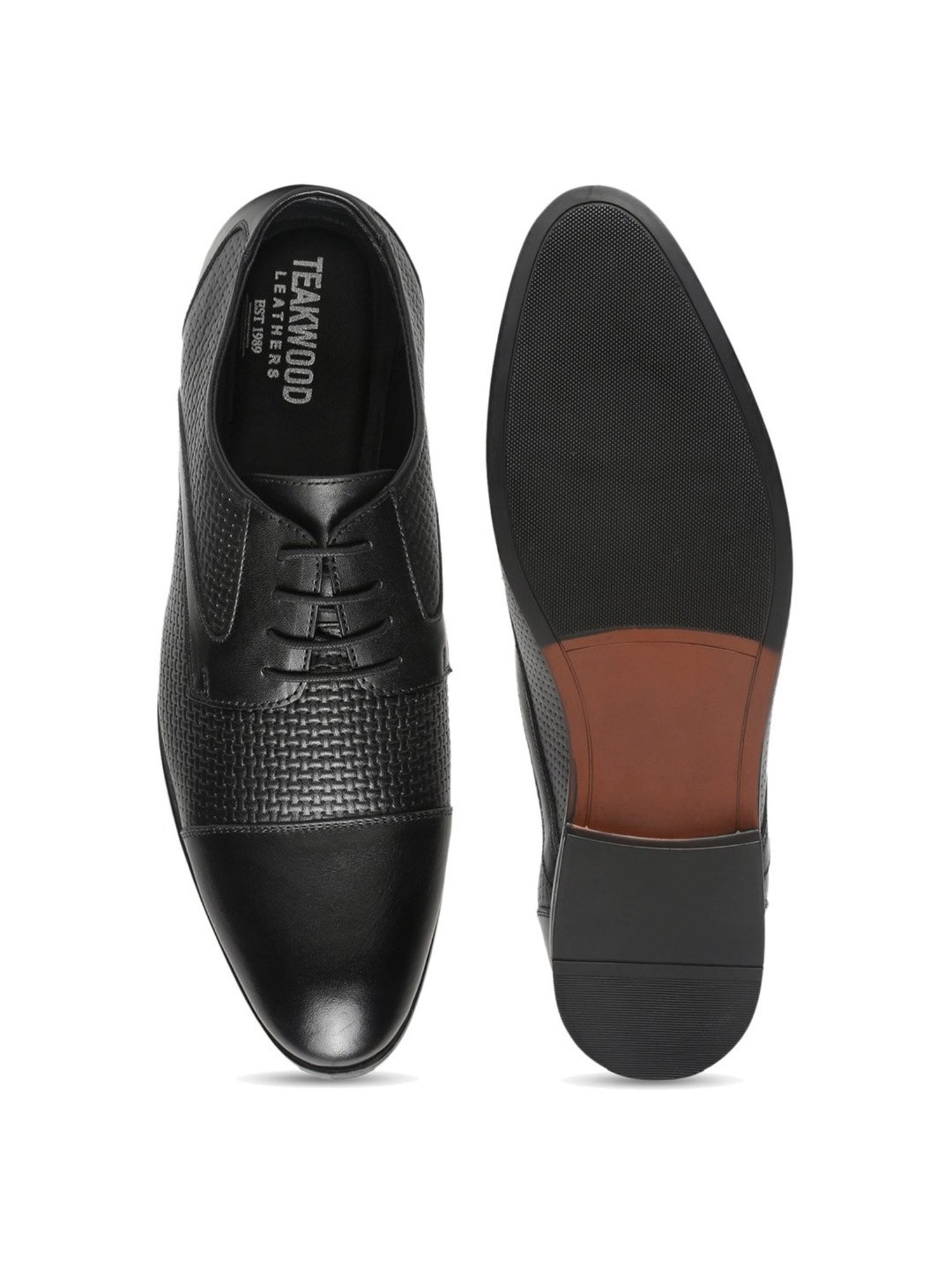 Teakwood Leathers Men's Black Derby Shoes