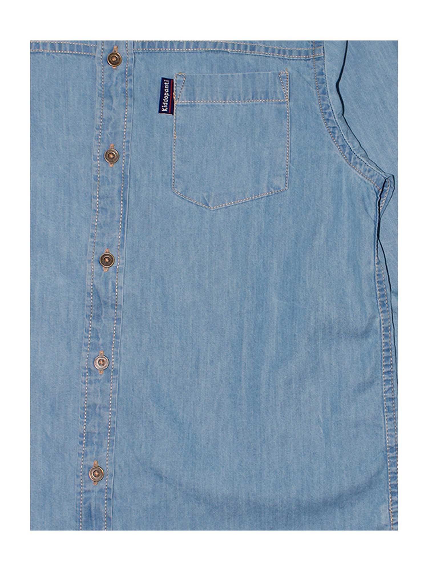 Kiddopanti Kids Light Blue Solid Full Sleeves Shirt