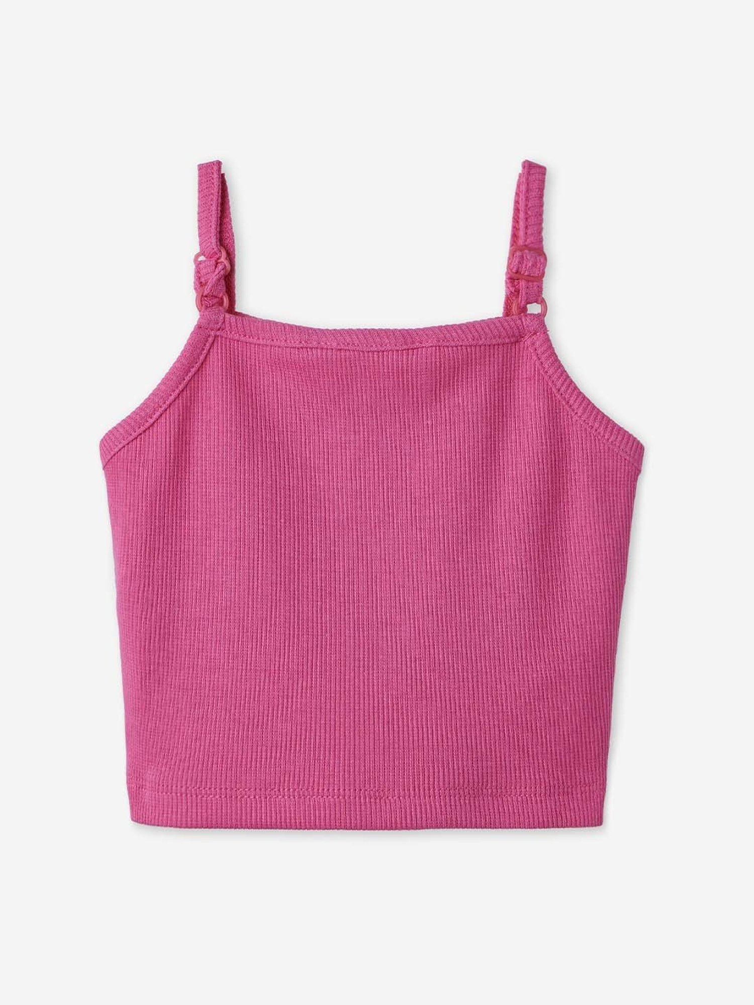 LilPicks Kids Yellow Solid Crop Top