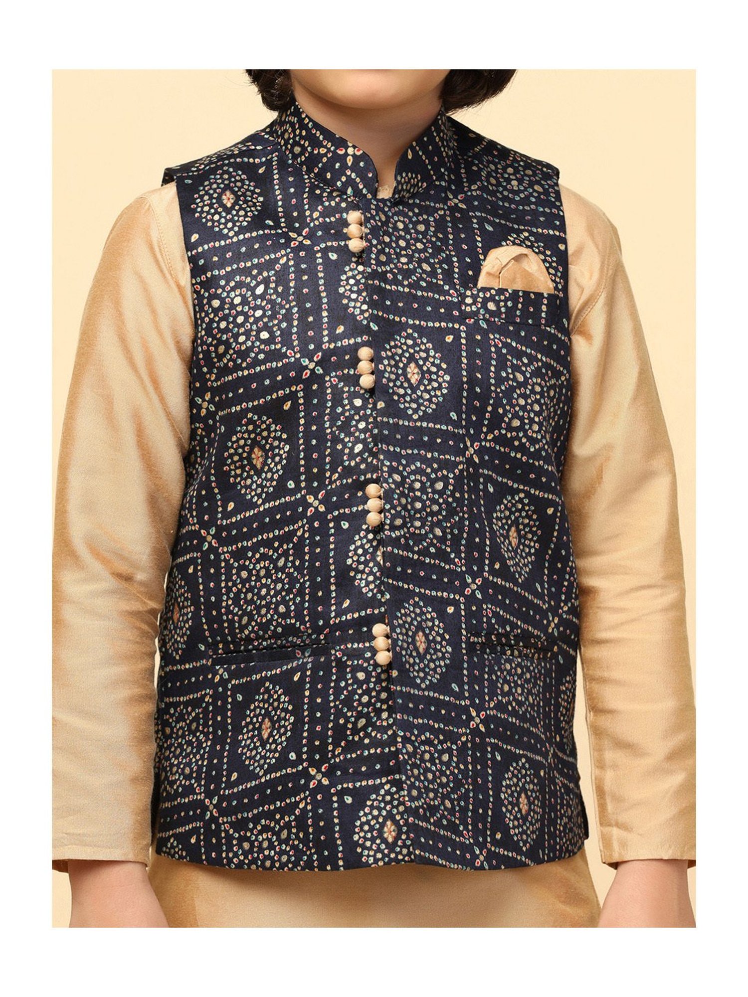 VASTRAMAY Kids Pink & White Floral Print Kurta Set