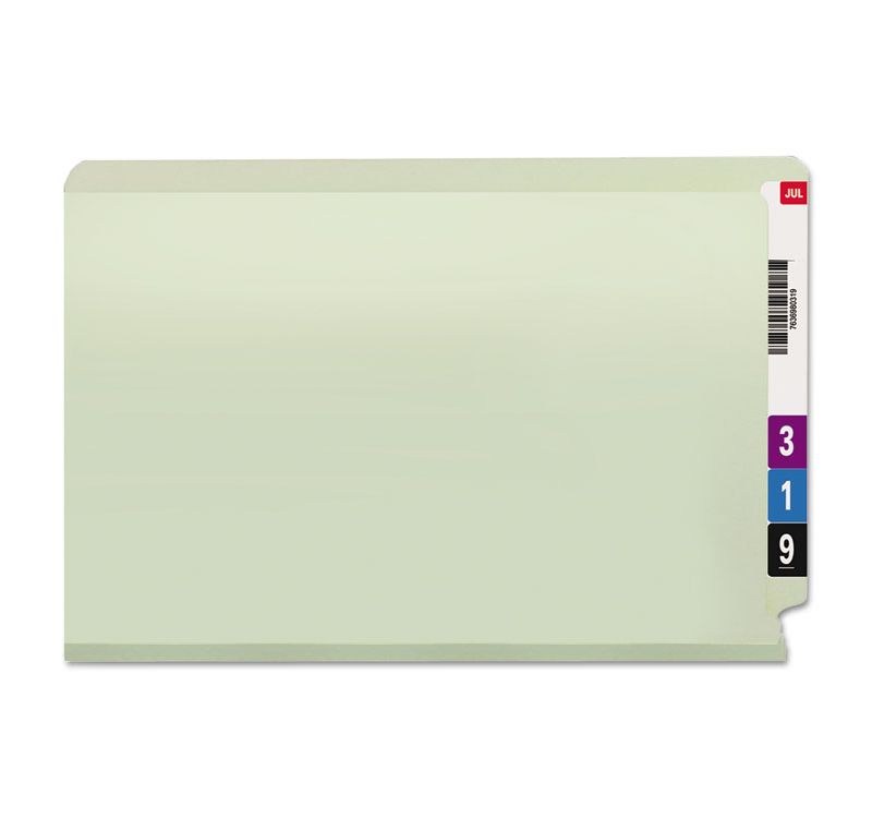 Smead One Inch Expansion Folder Two Fasteners End Tab Legal Gray Green 25/Box 37705