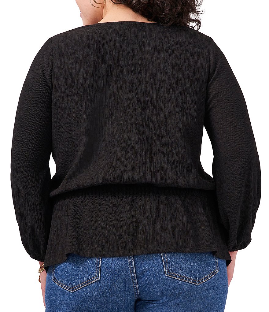 Vince Camuto Plus Size V-Neck Long Sleeve Cross Front Knit Top