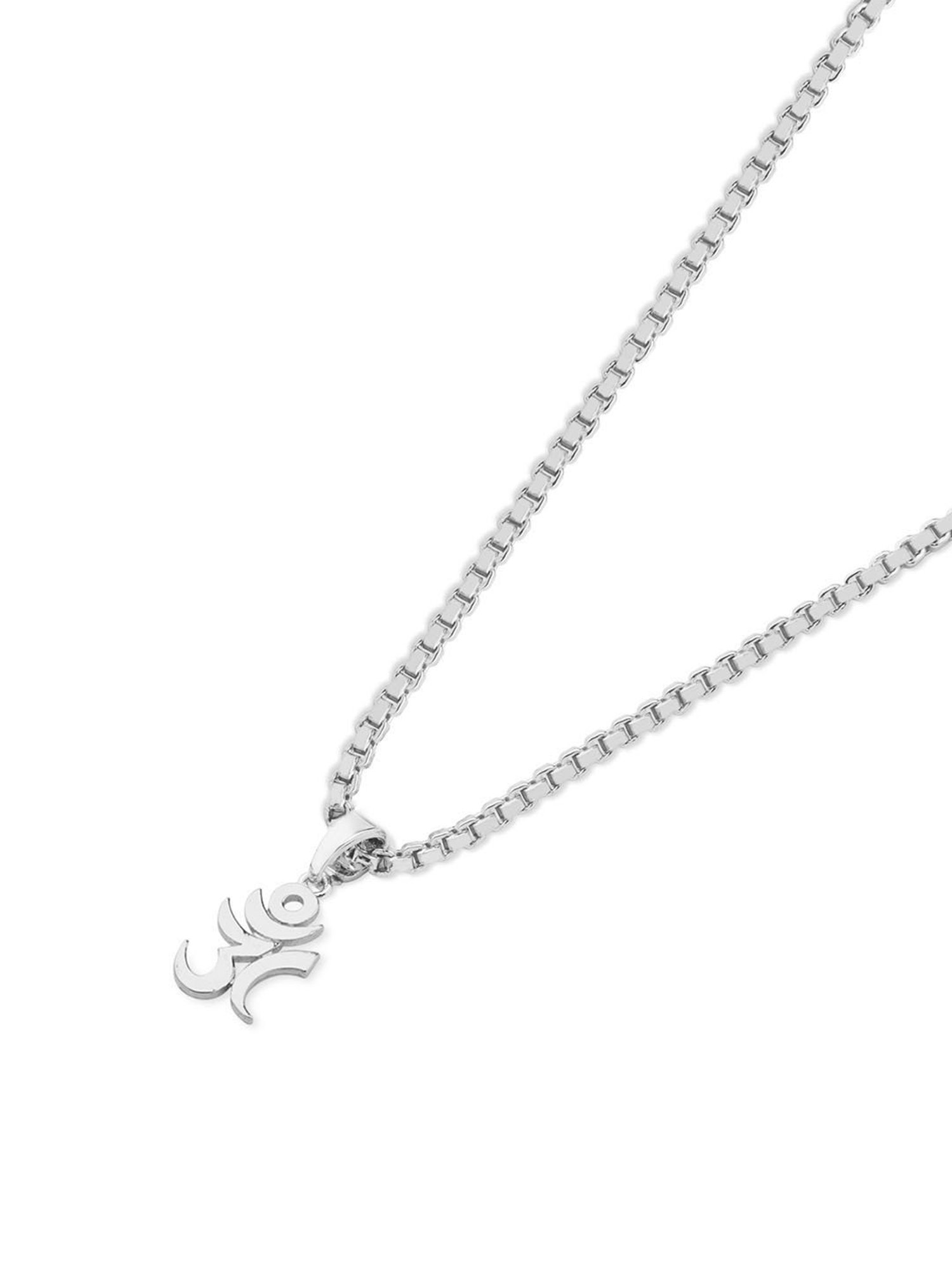 The Bro Code Silver-Plated Stylish OM Pendant Necklace for Men