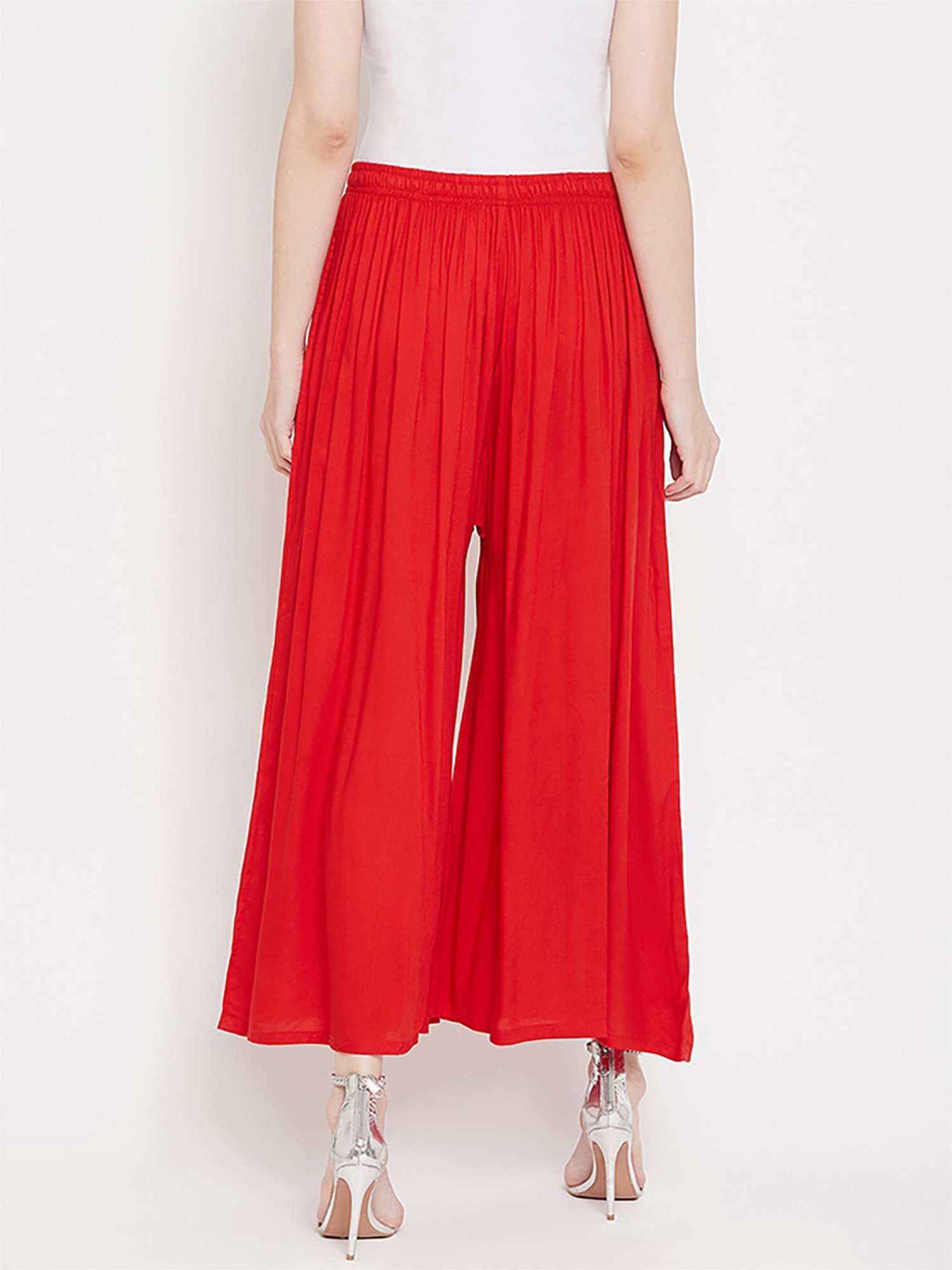 Castle Red Regular Fit Palazzos