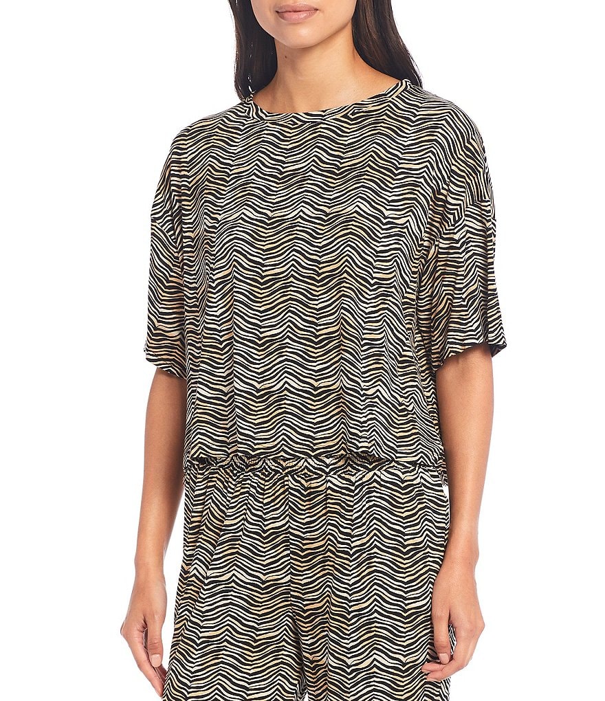 Refinery29 Animal Print Jersey Coordinating Sleep Top