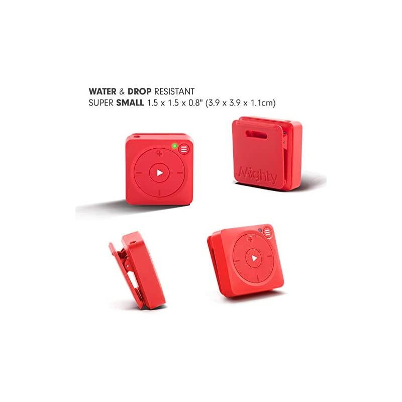 Vibe Spotify and  Music Player Bluetooth Wired Headphones 1000+ Song Storage No Phone Needed Red