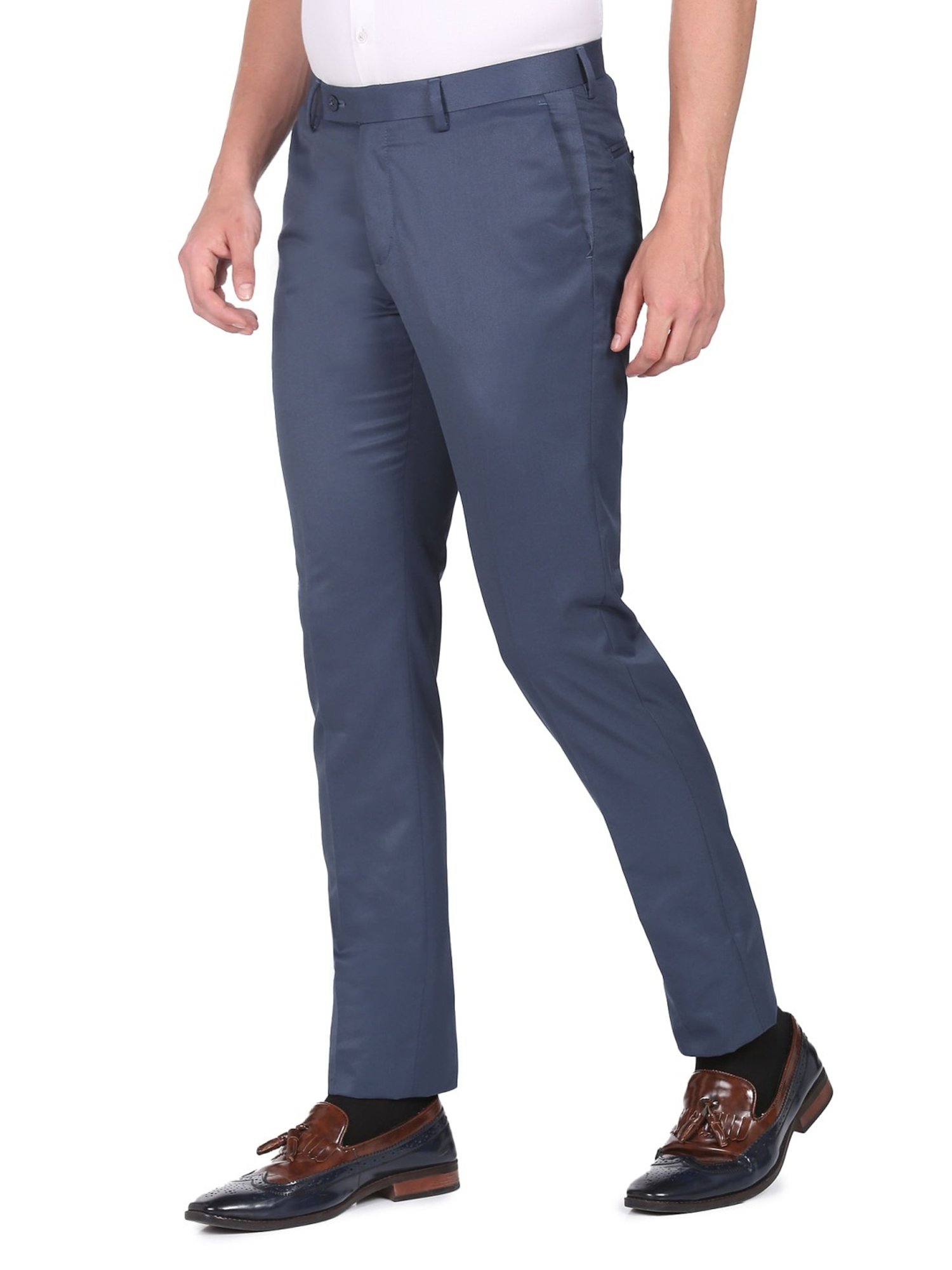 Arrow Blue Regular Fit Trousers