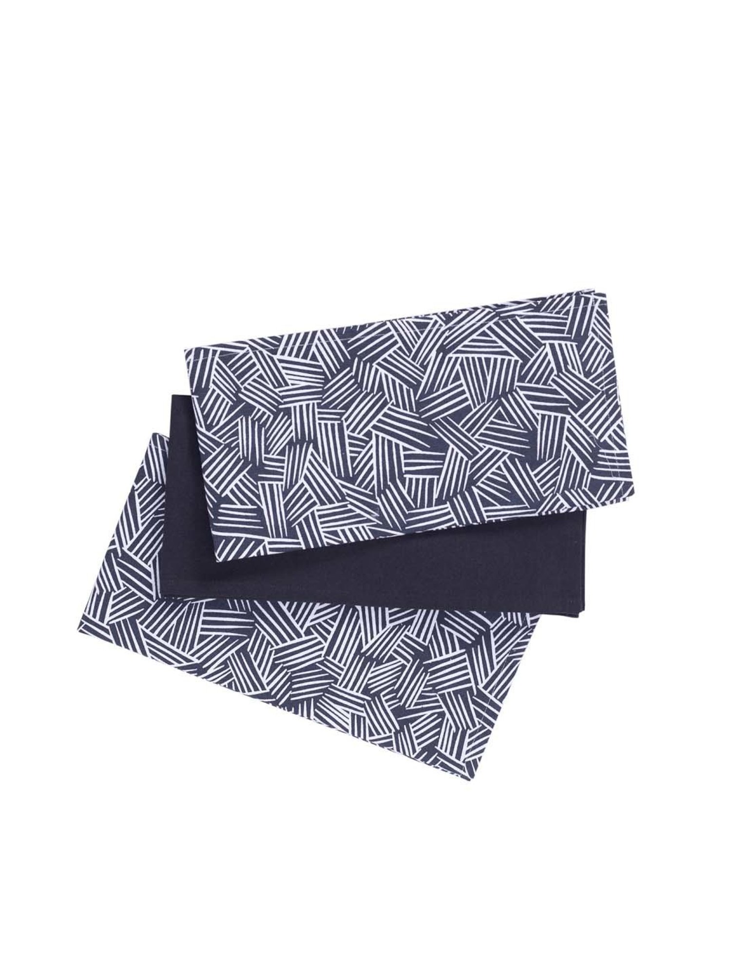 Maspar Navy 100% Cotton 225 GSM Kitchen Towel - Set of 3