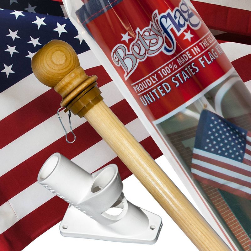2.5' x 4' American Banner And Flag Pole Set