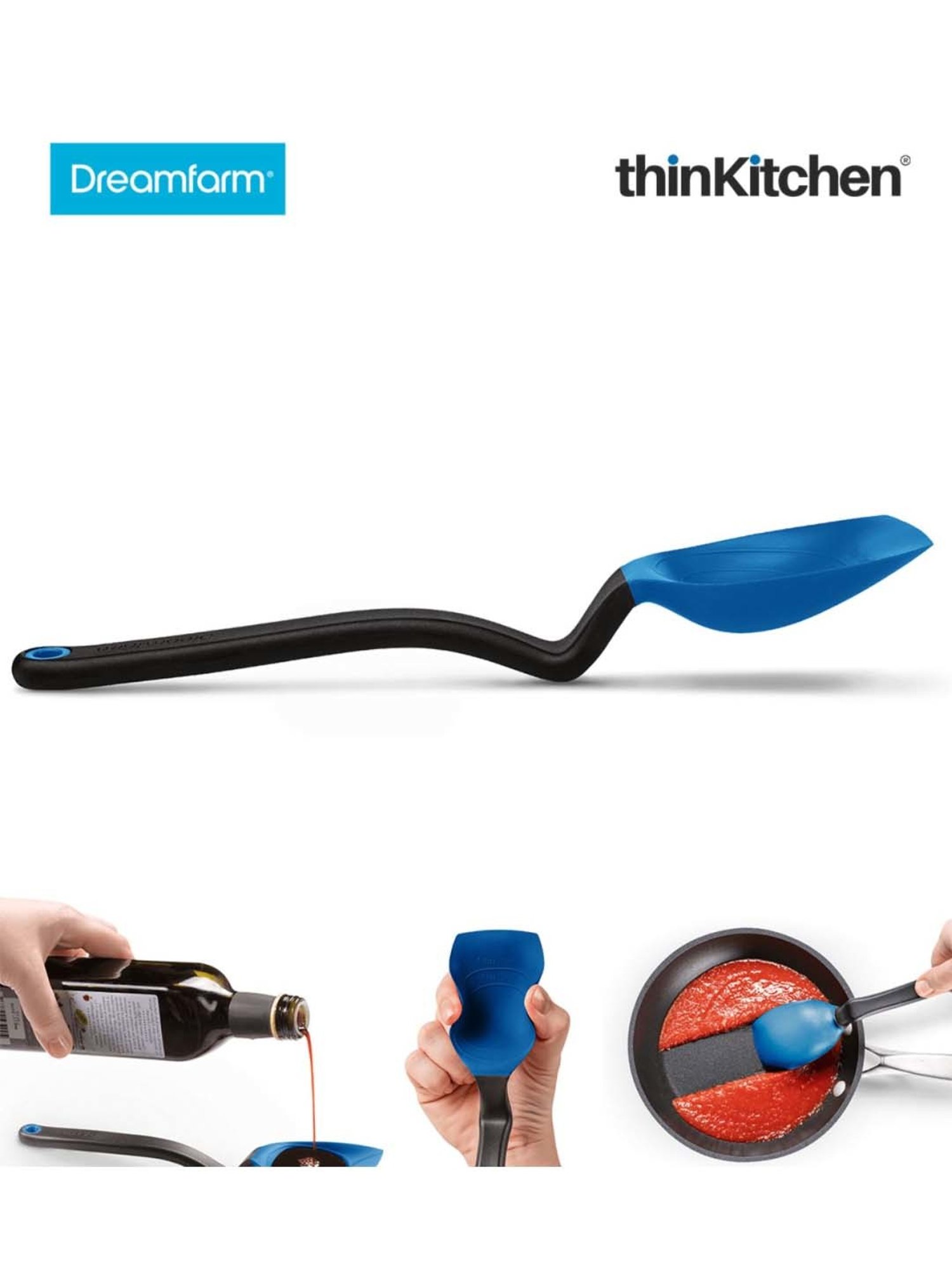 Dreamfarm Blue Nylon Supoon Sit Up Scraping & Cooking Spoon With Measuring Lines