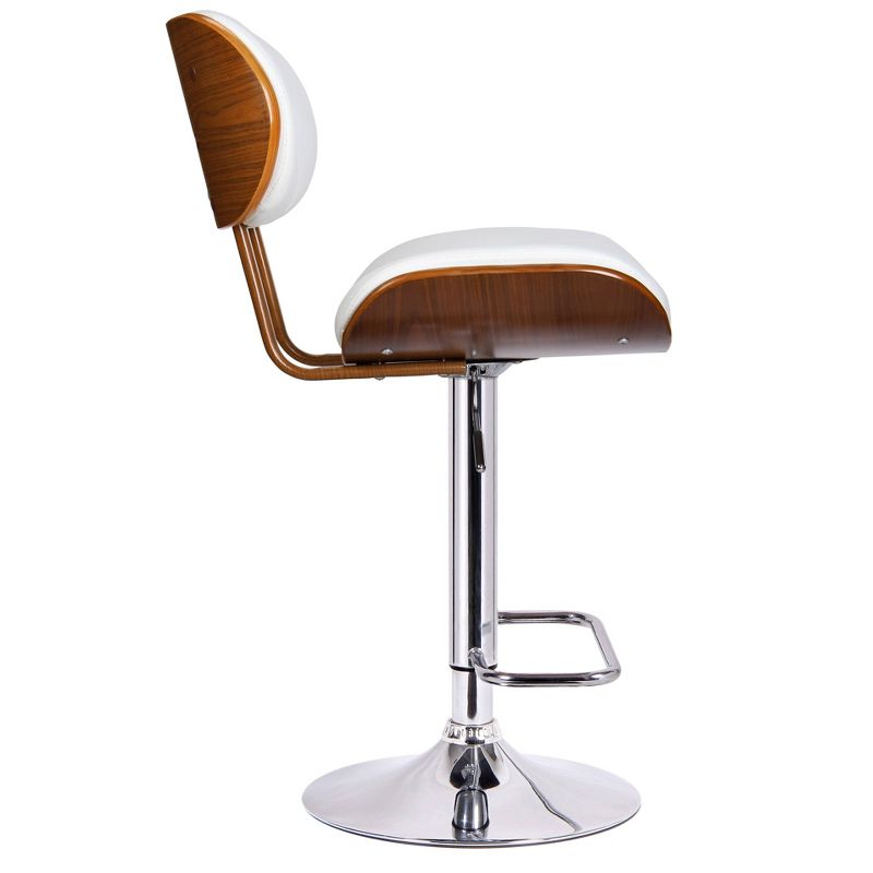 Smuk Adjustable Swivel Barstool Steel/White - Boraam