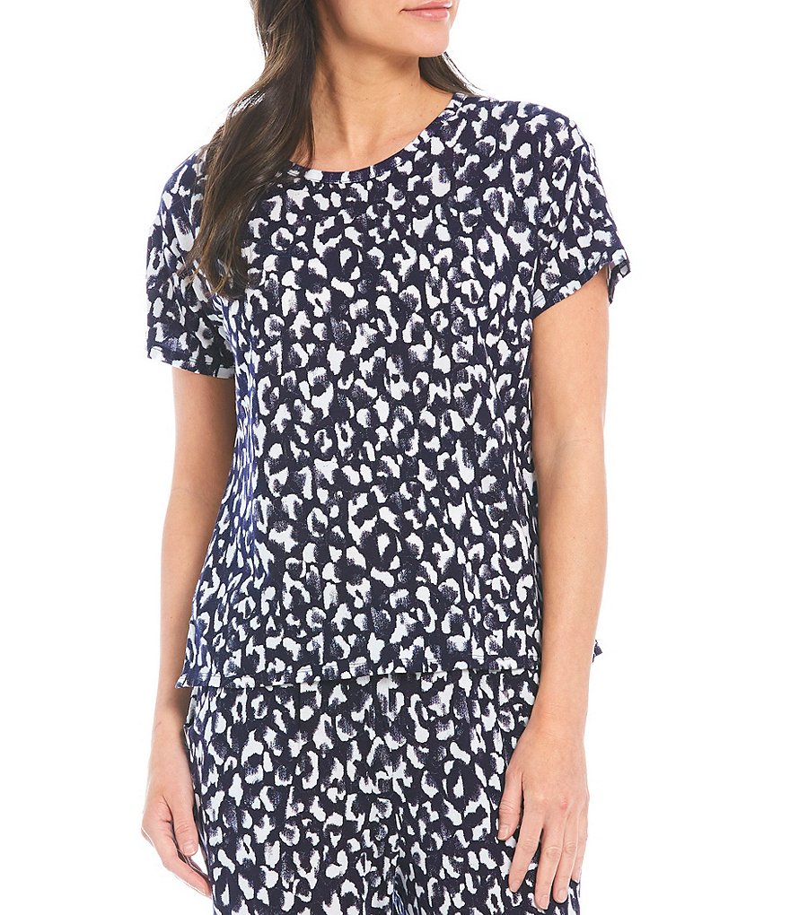 Nottibianche Printed Jersey Knit Sleep Top