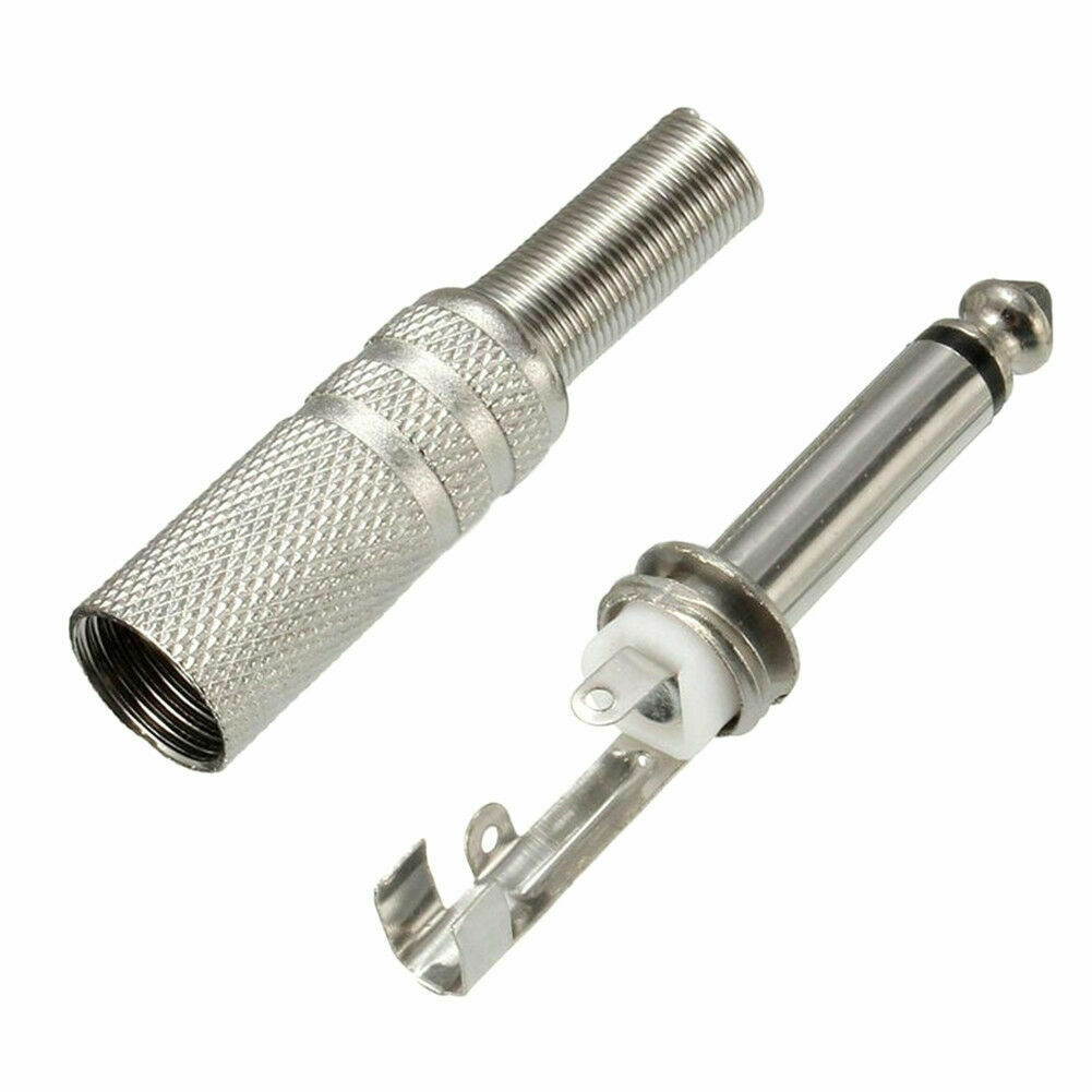 2 Pack 1/4" 6.35 mm Male Mono Monaural Audio Cable Connector Plug