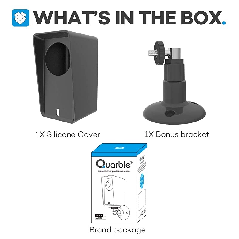 Cam Pan Protective Case with Wall Mount Bracket Weather Proof Adjustable for Indoor and Outdoor AntiSun Glare and UV Protection Very Easy to Install Black