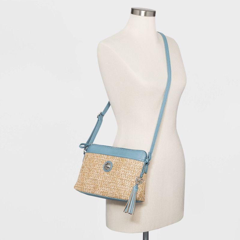 Bueno Straw Crossbody Bag - Blue