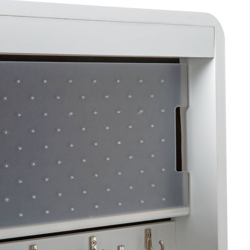 Ruby+Cash Mirrored Jewelry Armoire White