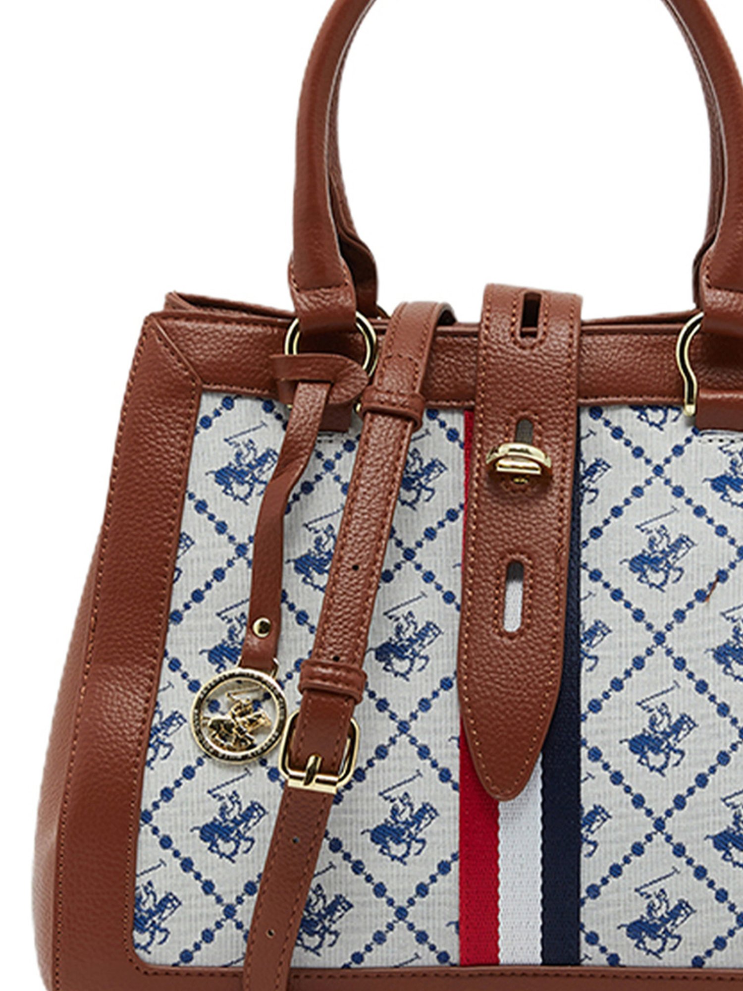 Beverly Hills Polo Club Multicolor Printed Satchel Handbag