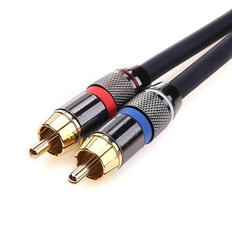 RCA to 1/4 Cable, Quarter inch TRS to RCA (1/4 Stereo to 2 RCA) Audio Y Splitter Cable Insert Cable - 3.3 feet/1 Meter