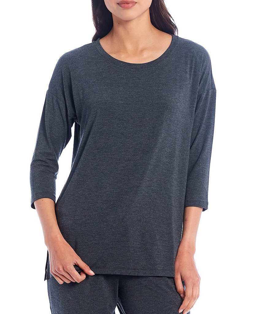 VAN WINKLE & CO. Solid Heather Jersey Knit Sleep Top