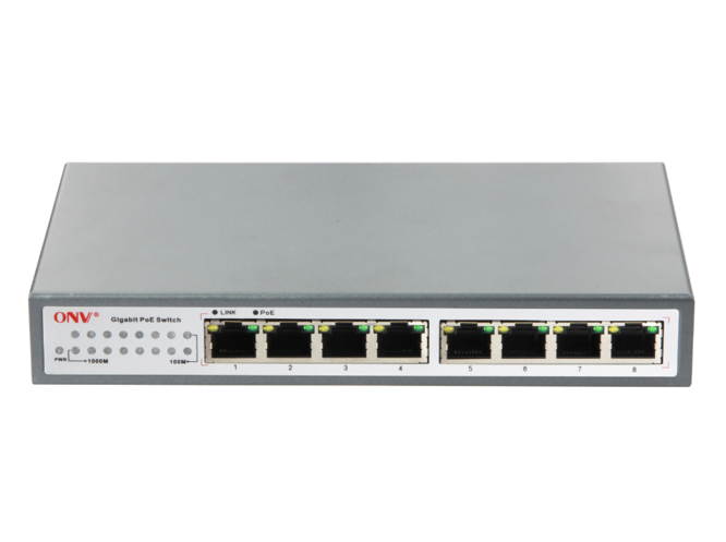 ONV-POE33084P-at 8-Port Gigabit PoE Switch with 4 Gigabit PoE Ports Network Switch