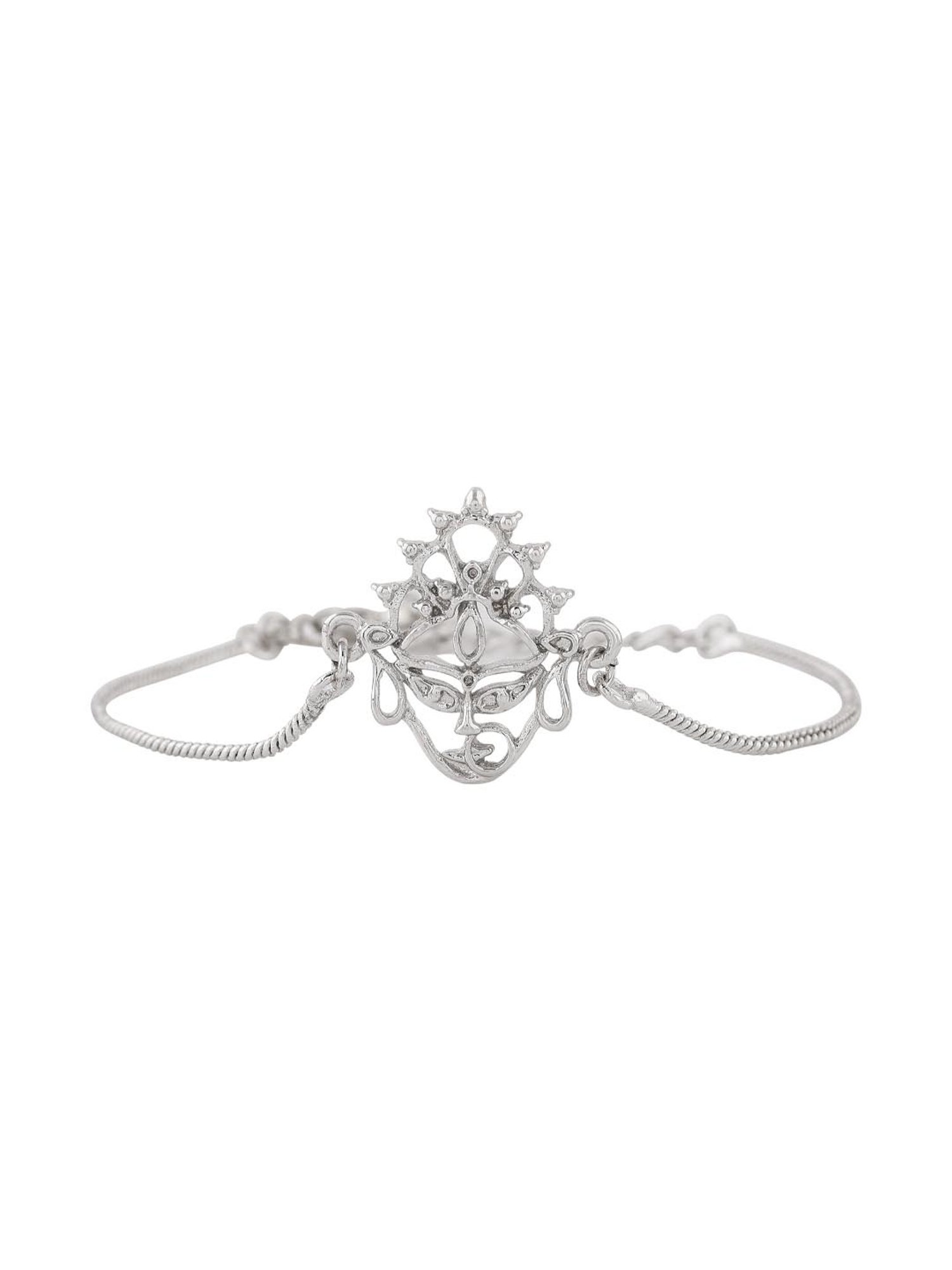 Estele Rhodium-Plated Blessings Of Durga Bracelet for Women