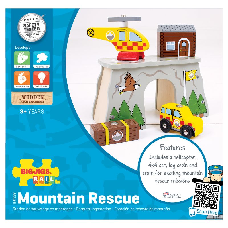 Bigjigs Rail Mountain Rescue Wooden Railway Train Set Accessory