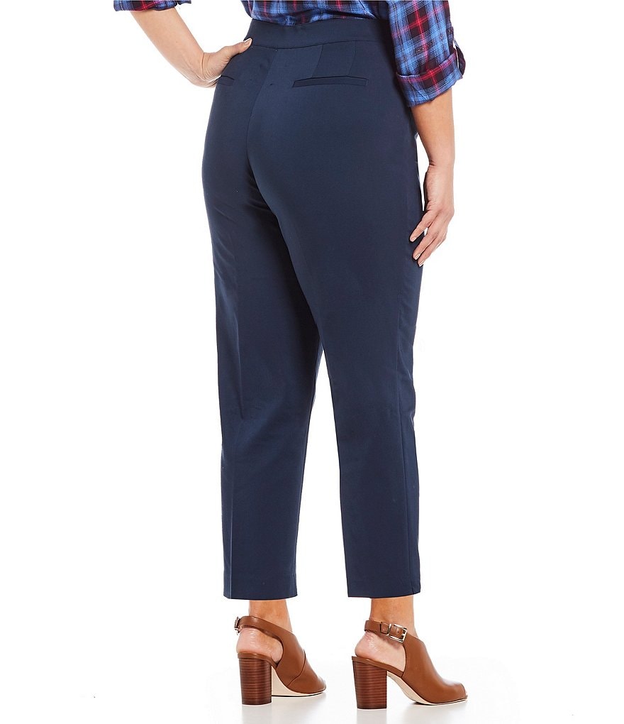 Ruby Rd. Plus Size Flat Front Double Face Stretch Ankle Pants