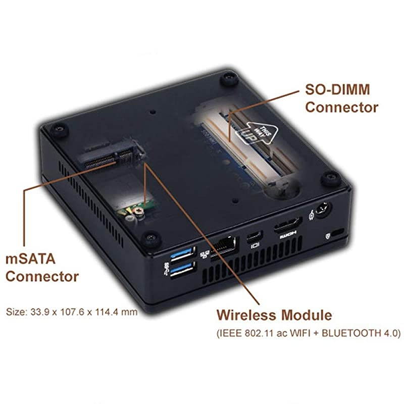 Mini PC Computer Brix Core i3-5010U 16GB Ram 240GB SSD Windows 10 Pro GB-BXi3-5010 (Renewed)