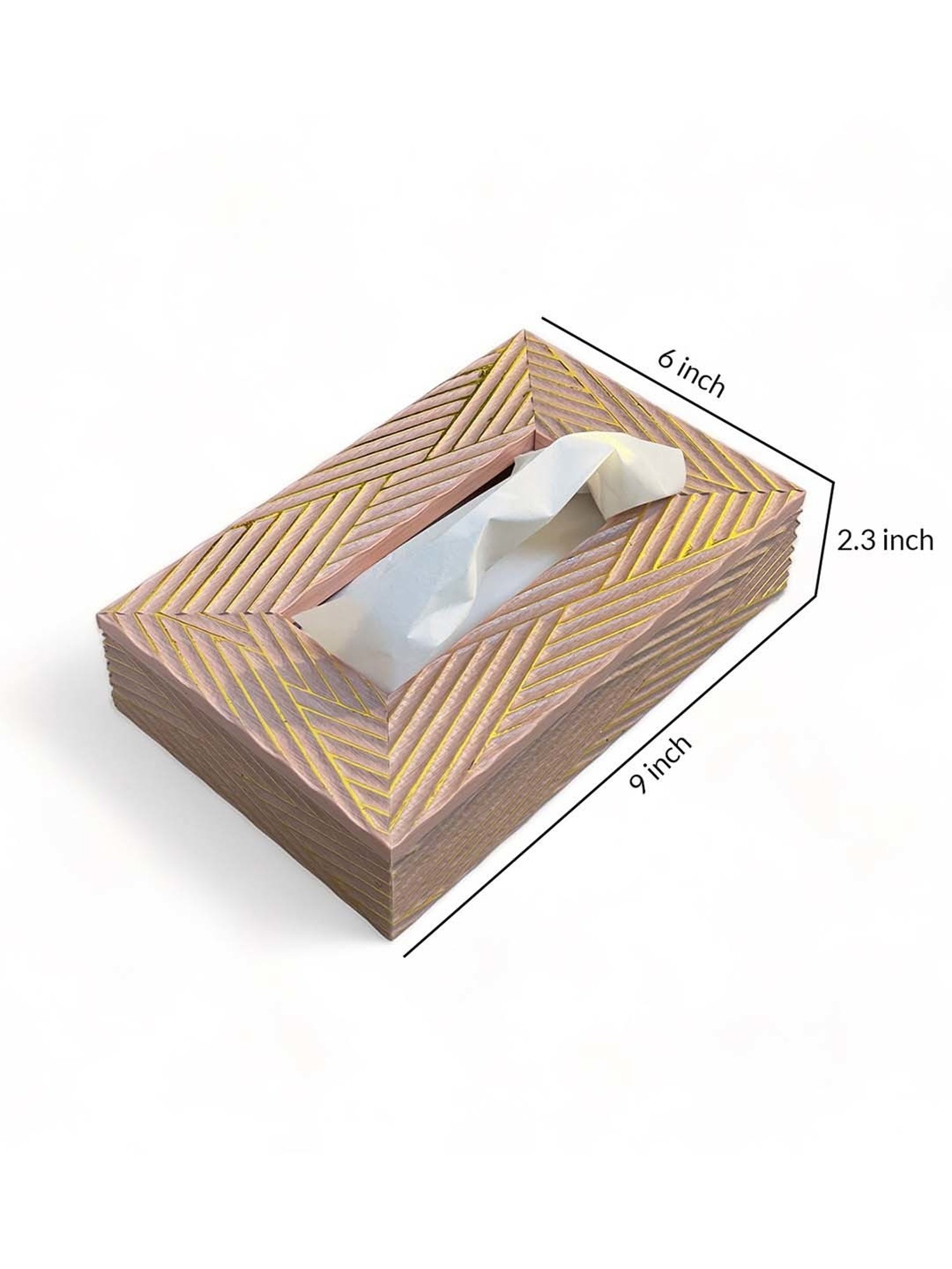 Art Street Pink Engineered Wood Rectangle Tissue Paper Napkin Box
