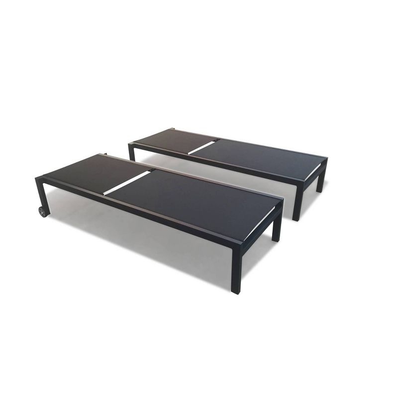 2pc Patio Chaise Lounges - Black - Infinity