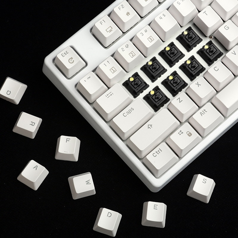 Royal Kludge RK987  N-key Rollover Ergonomic Design,Cool Exterior USB Wired PBT Keycaps White Backlit Keyboard for Gaming and Office - Black( RK Black Switch)