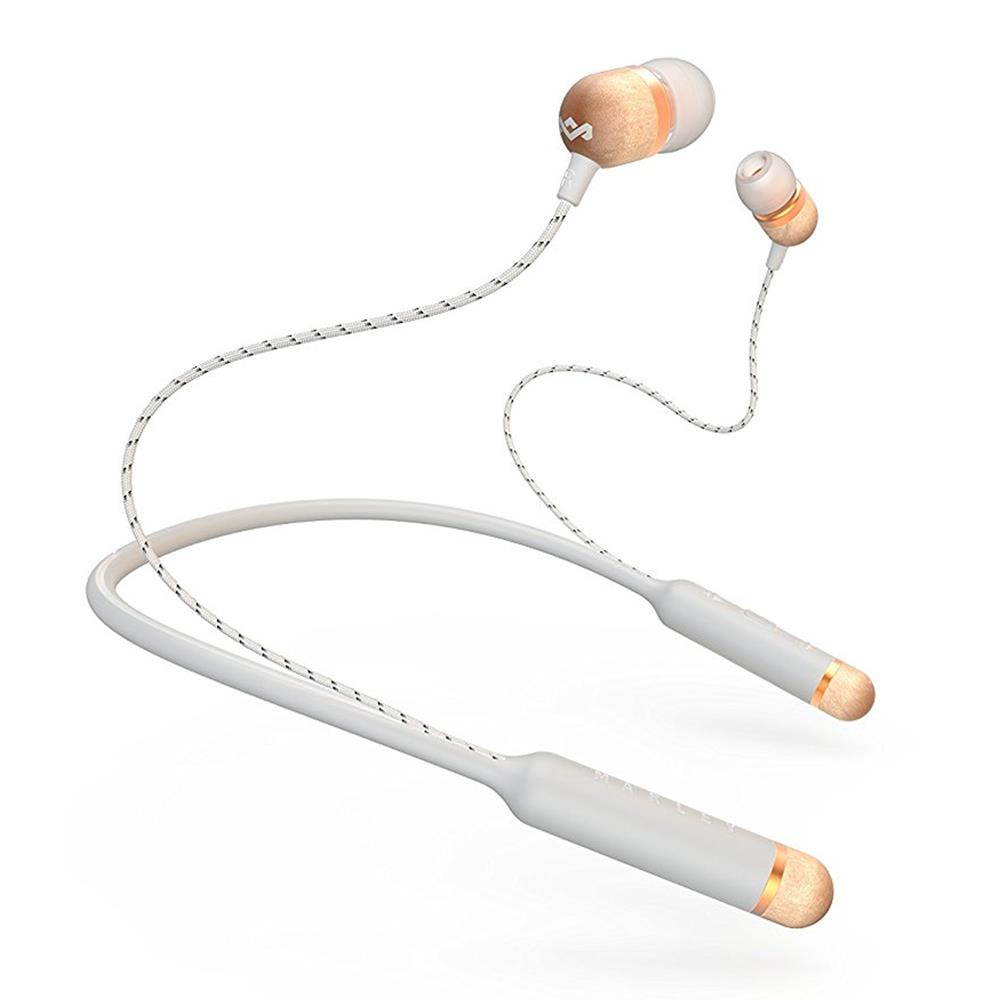 House Of Marley Smile Jamaica Wireless Neckband Bluetooth Headphones with Mic, Signature Black, EM-JE083-SB