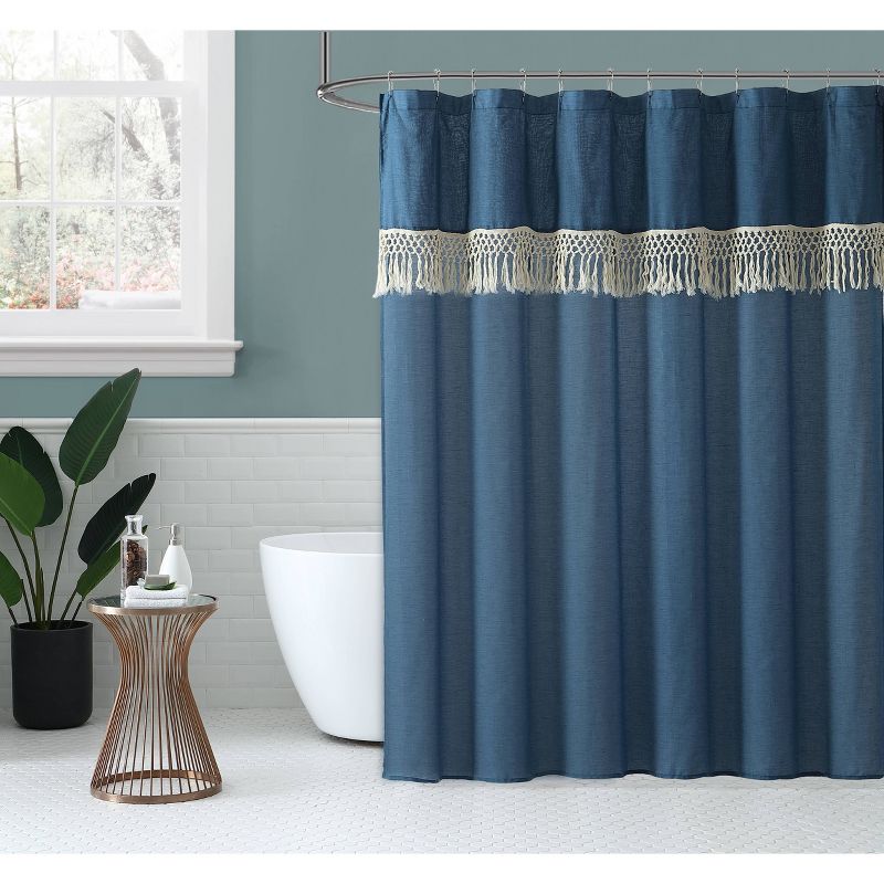 Lydia Shower Curtain Blue - Peach & Oak