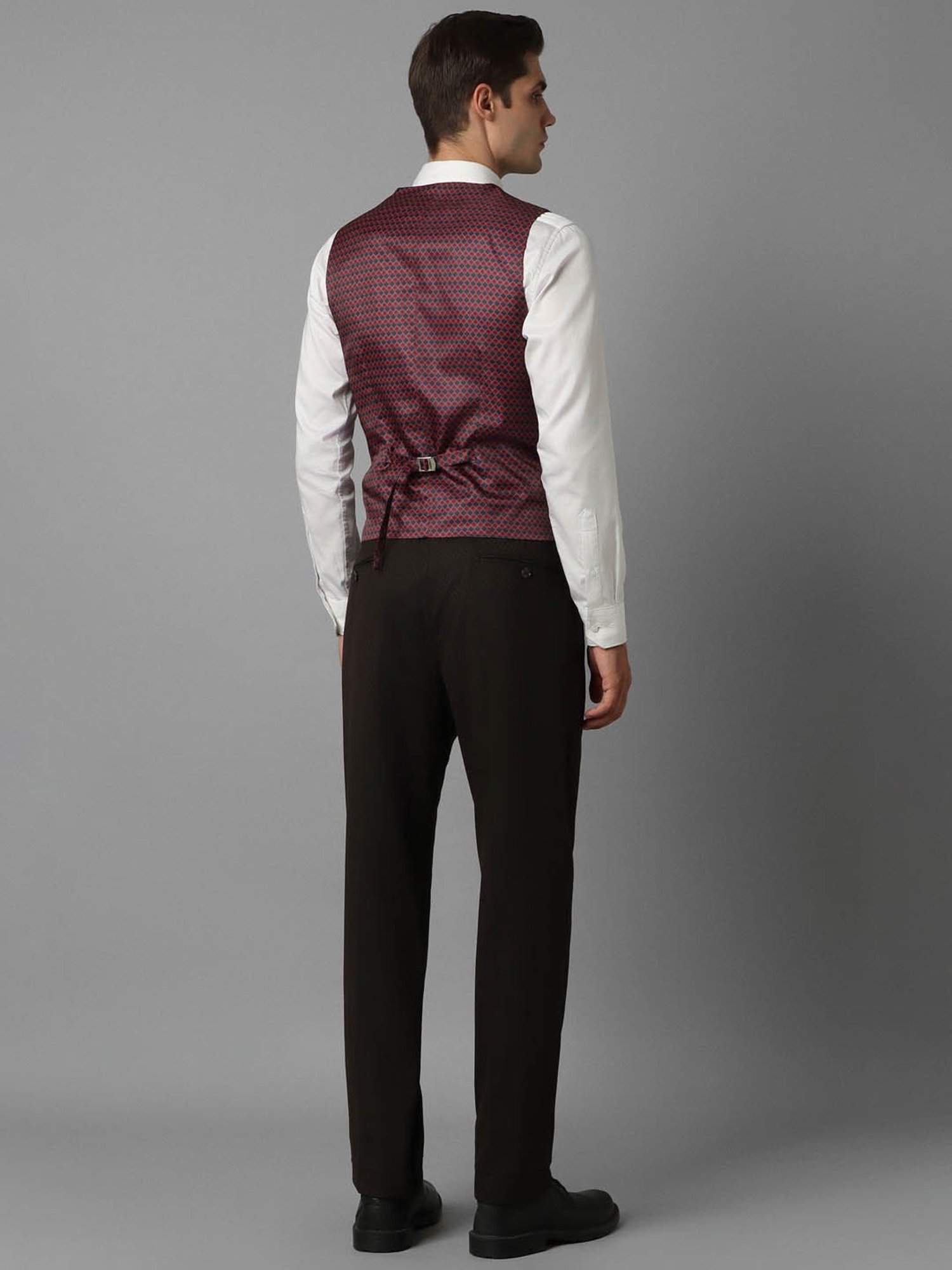 Louis Philippe Mid Brown Slim Fit Three Piece Suit