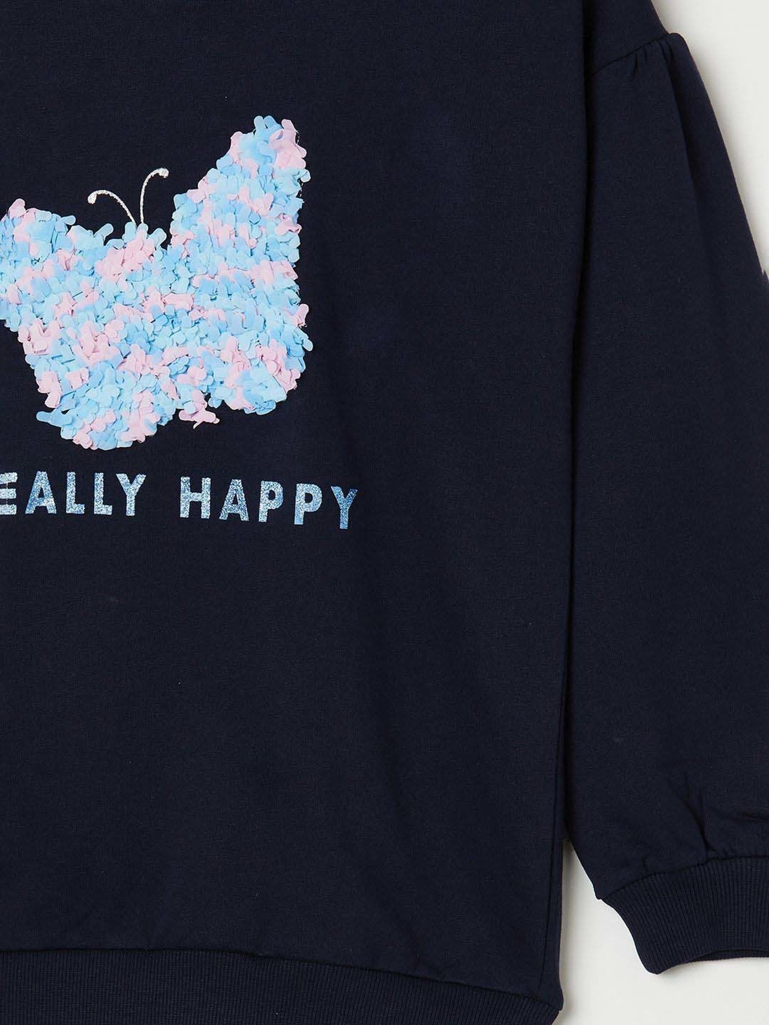 Fame Forever by Lifestyle Kids Navy Cotton Printed Full Sleeves Sweatshirt