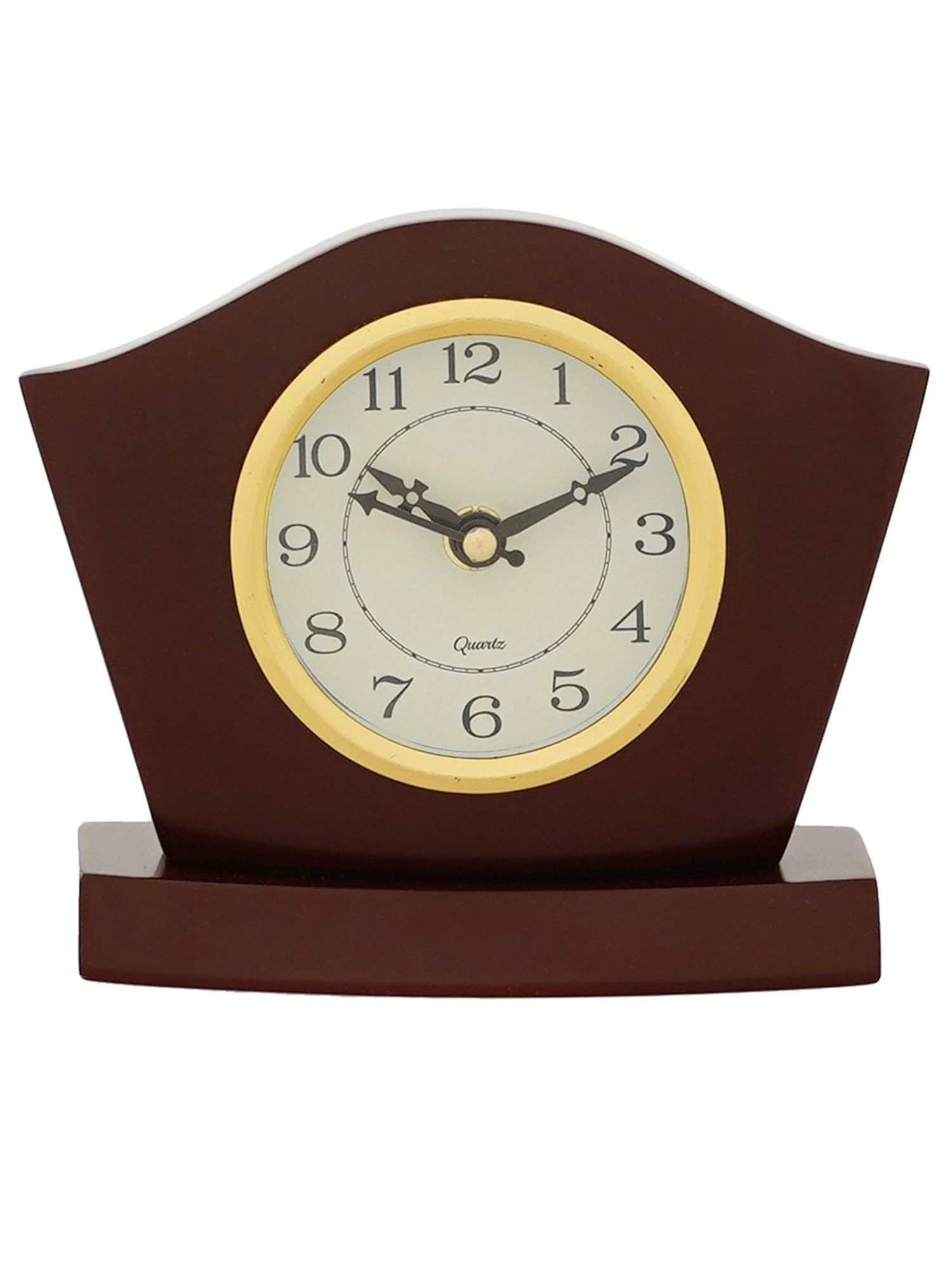 CHRONIKLE Elegant Square Rosewood Brown Wood Table or Desk Clock