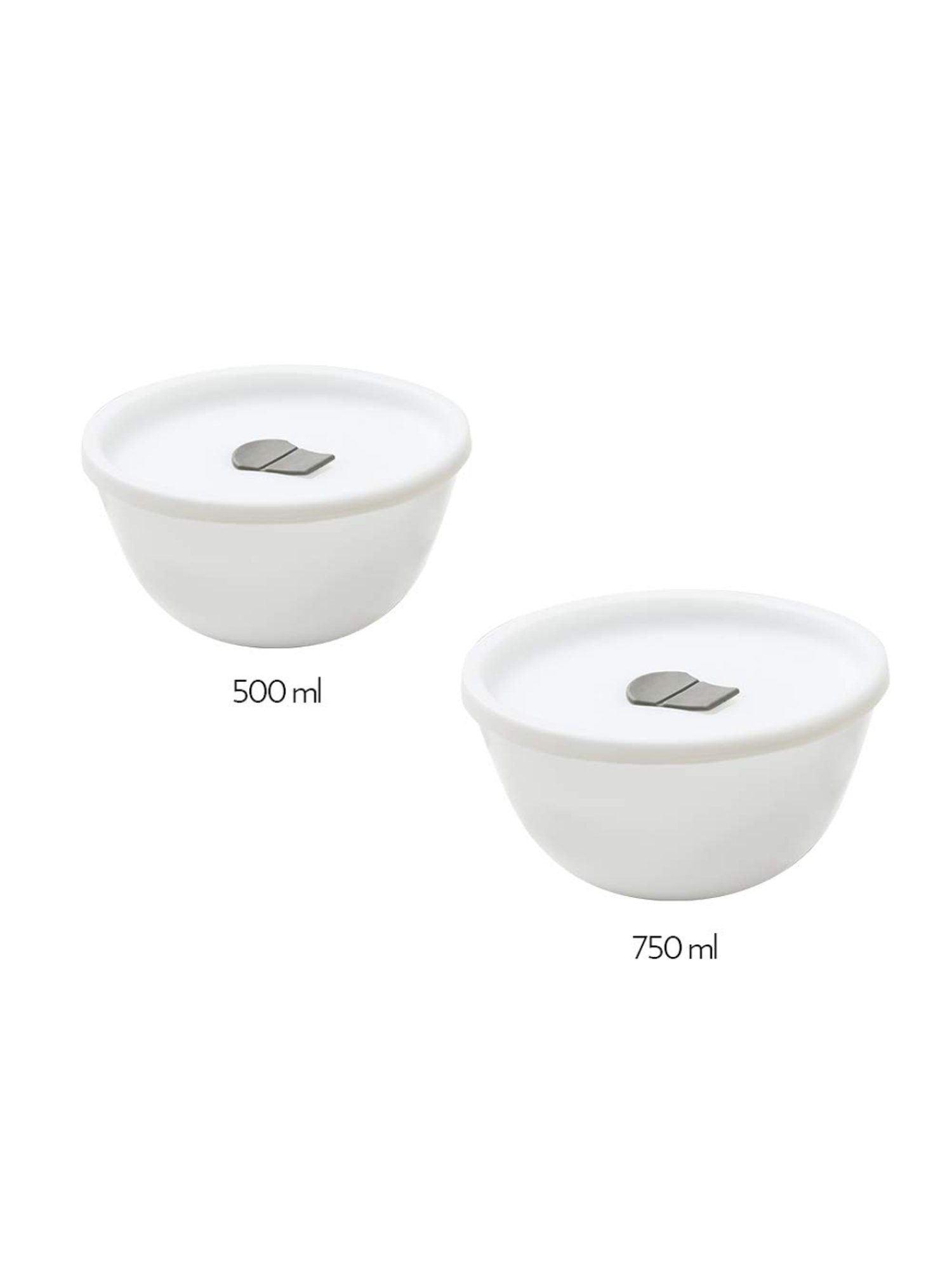 Larah by Borosil White Opalware Mixing Bowl - Set of 2