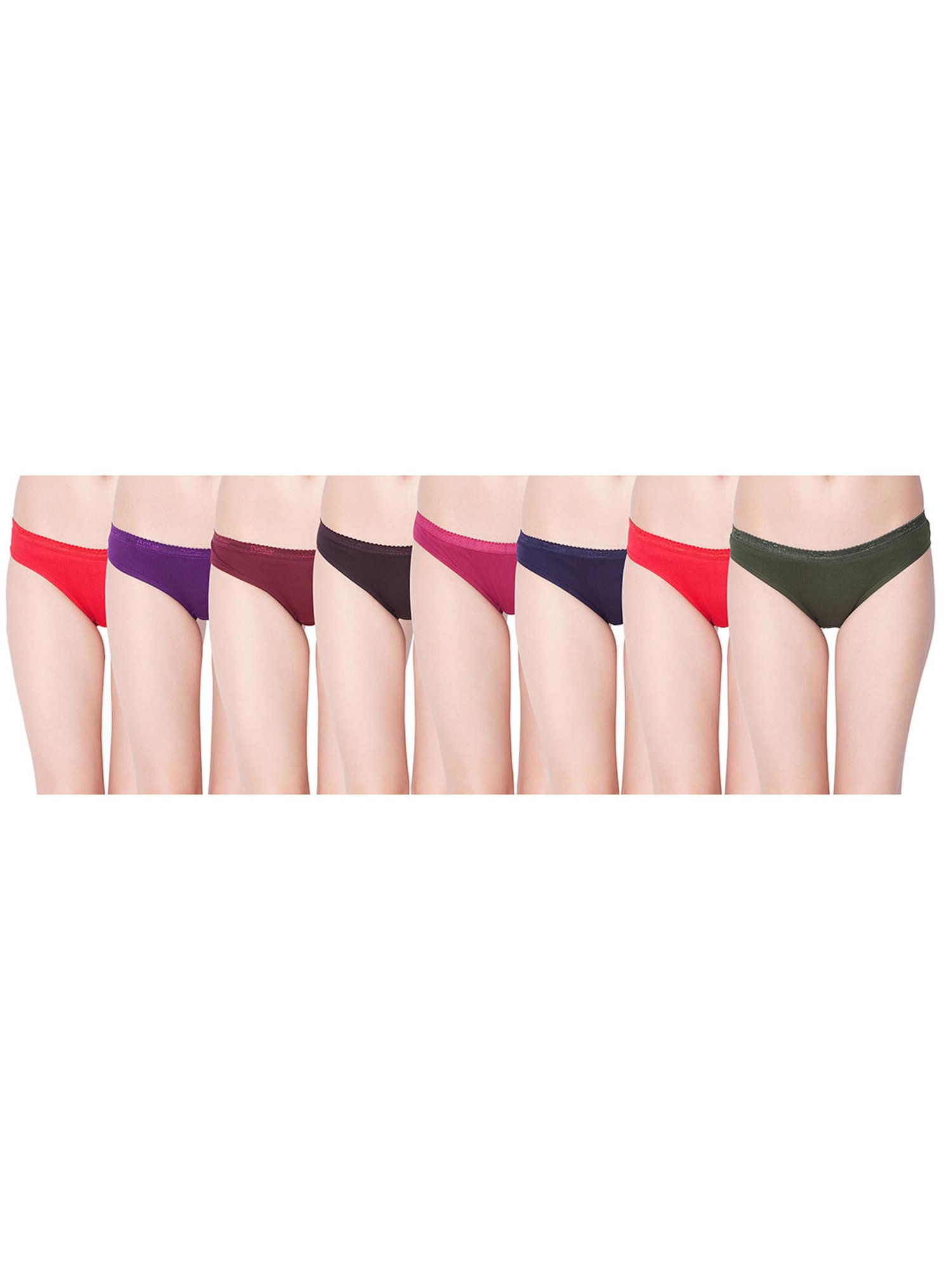 Dollar Missy Multicolor Cotton Bikini Panty (Pack  of 8)