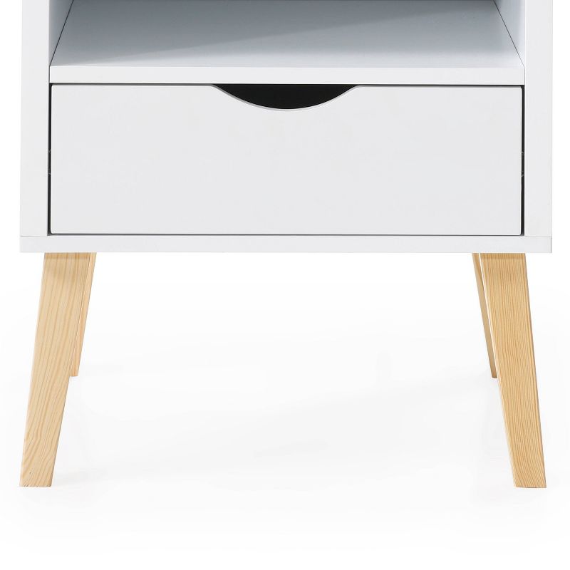 Jeff Mid-Century Modern Nightstand White - AC Pacific