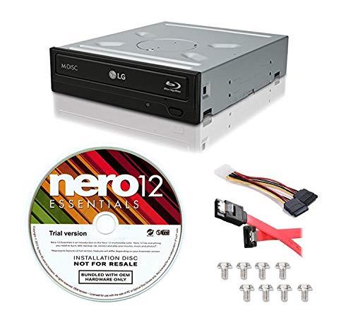 LG WH14NS40 M-Disc Burner 3D Playback Internal 14X Blu-ray Writer with Nero 12 Essentials Burning Software Trial Version