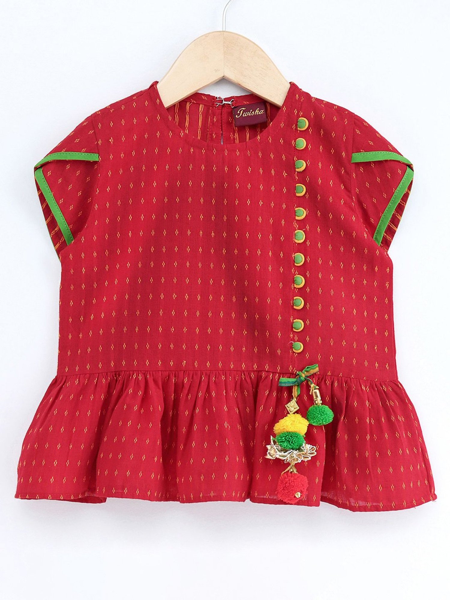 TWISHA Kids Multicolor Self Design Top with Dhoti