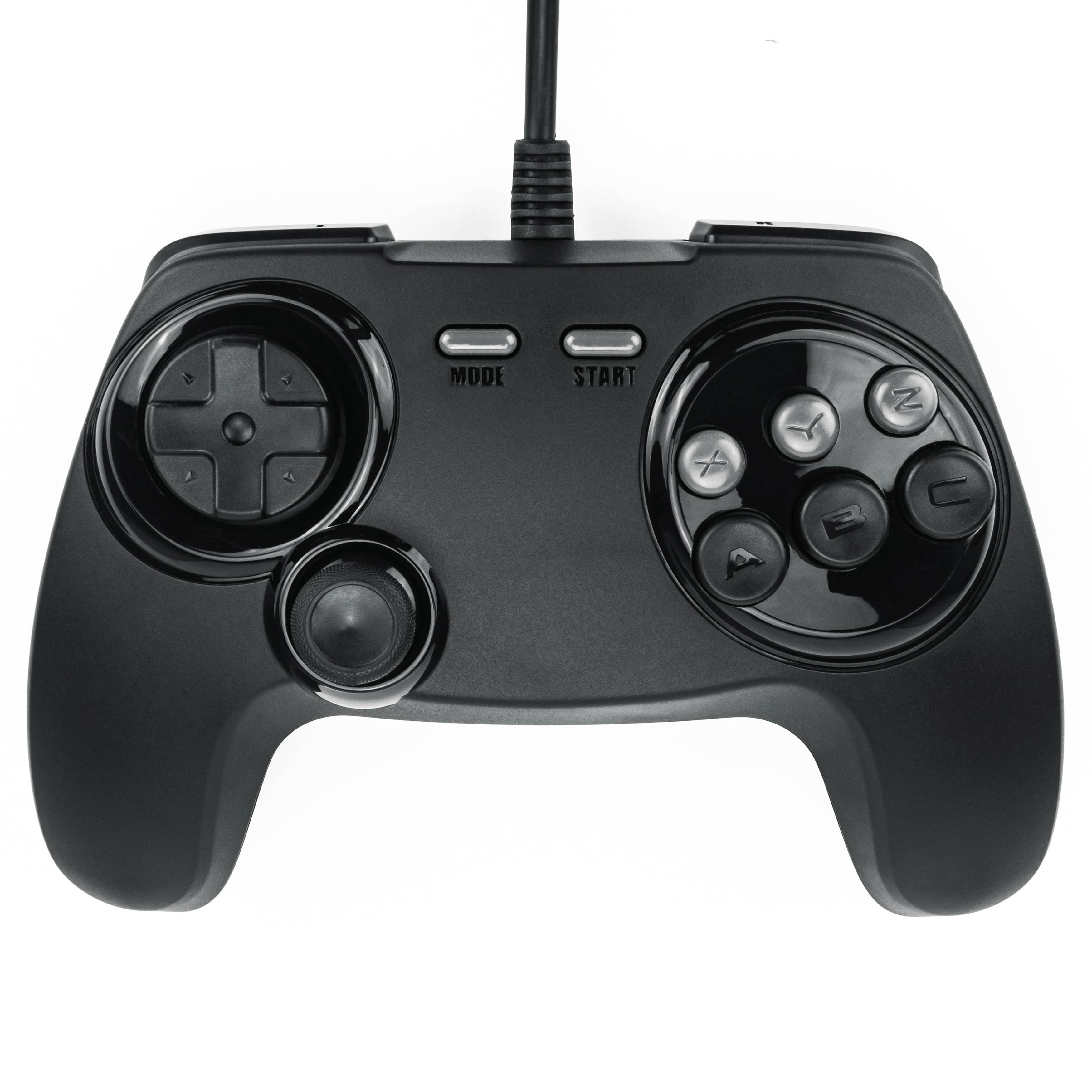 Retro Fighters BrawlerGen Sega Genesis & Sega Saturn Controller - Black