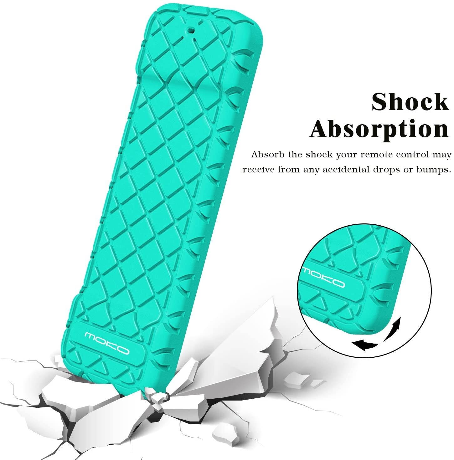 MoKo Protective Case Fit Apple TV 4K/4th Gen Remote, Flexible Lightweight Non-Slip-Grip & Secure Silicone Cover Compatible with Apple TV 4K Siri Remote Controller - Green