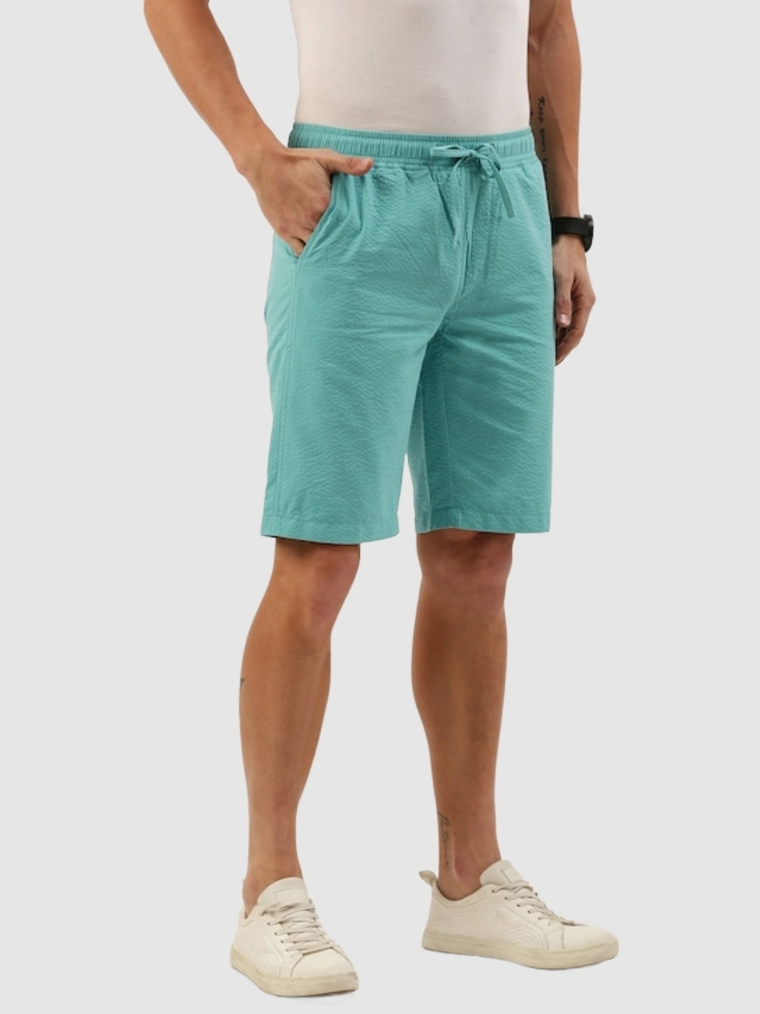 Bene Kleed Turquoise Regular Fit Shorts
